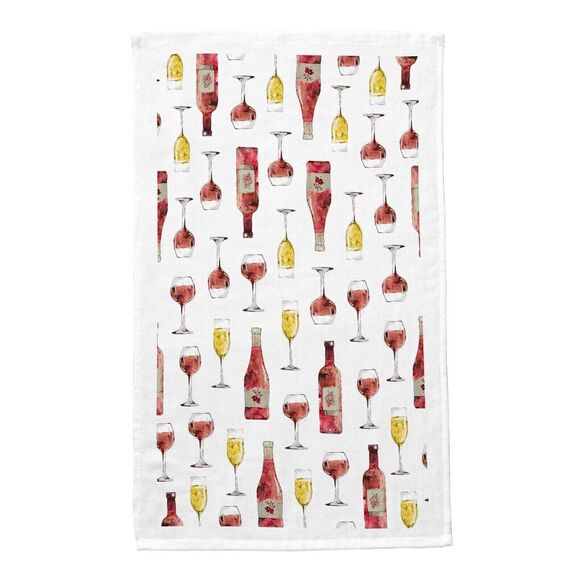 Wine Stack Sedona Kitchen Towels Oven Mitt Potholder White Red Gold 5pc Gift NEW - Picture 6 of 7